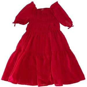 Thereabouts Girls Chiffon Red Dress Valentines Size 8/10 Medium